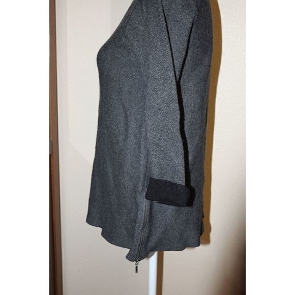 Tahari Dark Gray Mock Neck Sweater - Picture 4 of 9